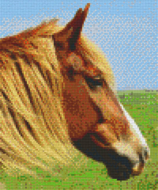 Horse Six [6] Baseplate PixleHobby Mini-mosaic Art Kits